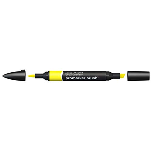 Winsor &Amp; Newton Promarker Brush - Rotulador Doble Punta, Punta Pincel, Tinta Base Alcohol, Color Yellow (Y657)