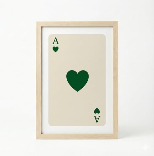 Image of BLINKART Playing Card Aesthetic Modern Art Walls With Frame | Natural Wood Texture | Living Room Bedroom Office Wall Decoration | Poster Home Decor Frames Wall Bedroom | 12x8 Inches (D230)