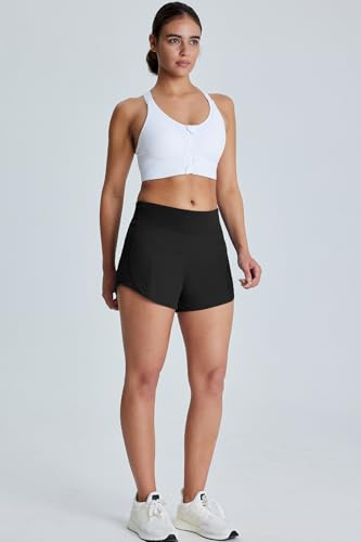 Tough Mode Athletic Shorts for Women, Gym Shorts Women, Elastic Running Sport Workout Yoga, Ultra Soft Short with Zip Pocket2