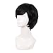MapofBeauty Fashion Men Short Curly Hair Cosplay Wig (Black)