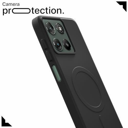 Image of Pikkme Back Cover for Motorola Moto G67 Power 5G / G57 Power 5G Soft Matte Silicone | Slim Fit | Mag-Safe Design (Mag-Safe Not Support) Camera Protection Bumper Case (Black)