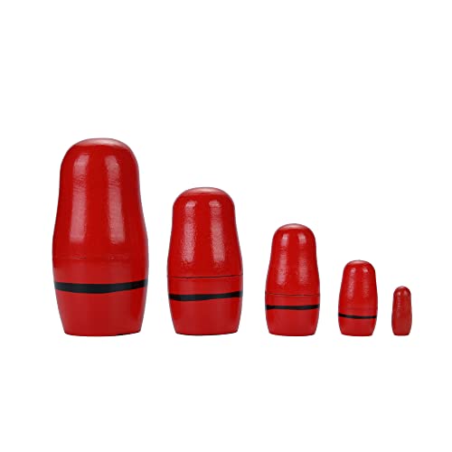 Yoption 5 Pcs Russian Matryoshka Dolls Handmade Wooden Santa Claus Nesting Dolls Set for Christmas Birthday Gift (Santa Claus)