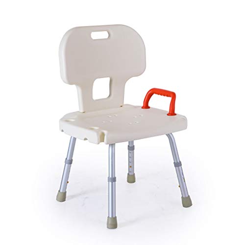 Siège de douche handicapé rétractable avec dossier et accoudoir blanc