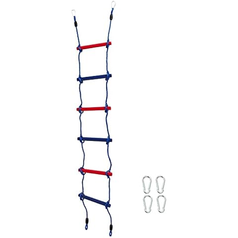 Lily's Things Climbing Ladder Attachment | Double Slackline Accessories for Slackline Obstacle Course | Climbing Ladder for Kids | Ninja Slackline for Kids | Climbing Rope Ladder for Kids Outdoor Cover