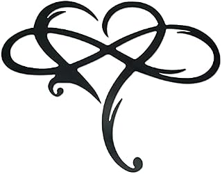 Yomolos Infinity Heart Metal Wall Decor, Love Heart Infinity Symbol Unique Infinity Heart Love Sign Plaque Steel Art Geometric Set Cut Out Love Shape for Home Wedding Bedroom Outside Decorations