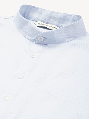 Image of Rajubhai Hargovindas Men's Pure Cotton Woven Design Half Sleeve Kurta