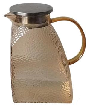 耐熱ガラスピッチャー 1500ML/1800ML 冷水筒 広口開口 冷蔵庫対応 水出しポット 直火対応 熱湯OK フルーツティー洗いやすい 大容量 省スペース (B,1800ml)