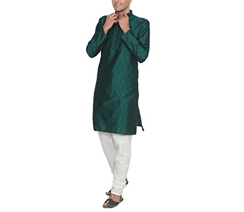 Pijama Kurta de seda floral para hombre conjunto de gala para bodas de verano y eventos de etiqueta 3