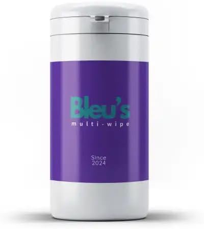 Bleu's Multi-Wipe pet Wipe Dog and Cat Grooming Blueberry Scented Ideal for Ears, Eyes and Tears, Face, Nose, Paws, Claws, Fur, Tails and Booties. Eco-Friendly, compostable