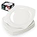 6-teilig Porzellan Speiseteller Teller, CremeWeiß Essteller Eckig Flachteller 10 Zoll / 24.7x24.7x2.5 cm, Spülmaschinenfestes Keramik Geschirrset weiß Erweiterbar Basics Tafelservice für 6 Personen