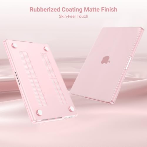 Image of MOSISO Compatible with MacBook Pro 14 inch Case 2025 2024 2023 2022 2021 M5 M4 M3 M2 M1 A3434 A3112 A3185 A3401 A2918 A2992 A2779 A2442, Hard Shell&Keyboard Cover&Screen Film&Pouch,Rose Quartz