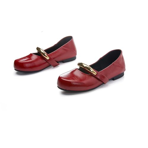 Mary Jane Shoes Women Platform Non-Slip Classics Round Toe Ankle Strap Comfort Casual Dress Work Mary Jane Flats Shoes