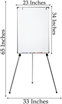 Magnetic Dry-Erase Board Lightweight Aluminum Flip Chart Presentation Easel, (58 x 86 cm) Surface