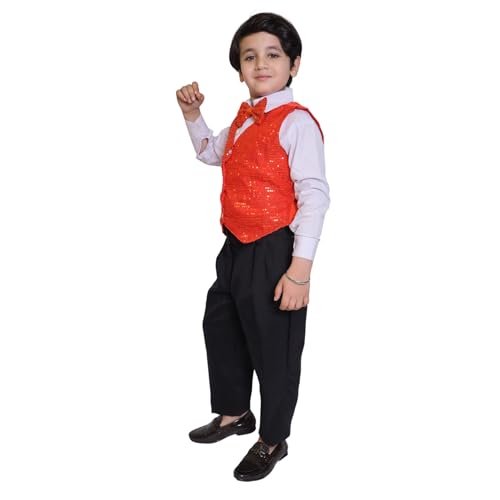 Image of Kaku Fancy Dresses Plain Waistcoat for Kids /Plain Jacket for Kids | Sequin Work Shinning Waist Coat For Annual Day Dance Competition (Only Jacket /Waistcoat - Shirt & Pant Not Included)