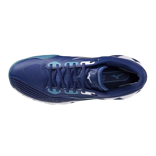 Mizuno Wave Enforce Tour 2 AC Men's Tennis Shoe - All Court Shoe, Bellwether Blue-White, US Men's 8 angle 4