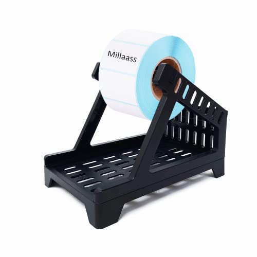 Millaass Label Holder, Thermal Label Holder For Rolls And Fan-Fold Labels, Shipping Label Roll Holder,Work With Desktop Label Printer For Office And Home (Black) #TOP8