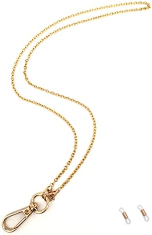 Lanyards for ID Badges Necklace Chain Lanyard for Keys Gold Stainless Steel ID Badge Holder