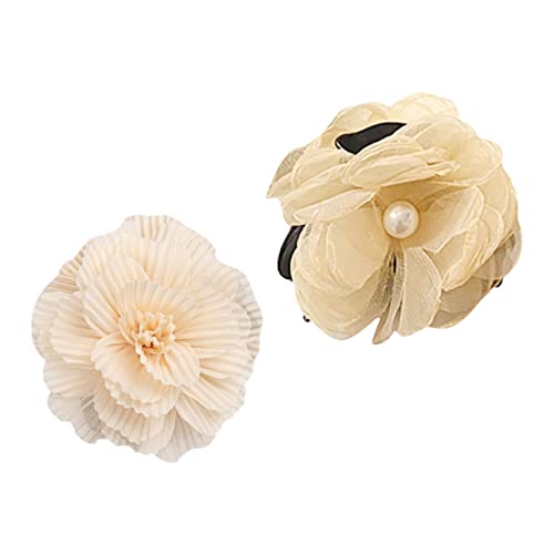 IWOWHERO 2�� �t�����[�N���b�v hair clip hair pin �v�����O �X�^�C�����O �~�j�w�A�N���b�v �h���b�V�[ ���O �w�A�A�N�Z�T���[ �▭�ȓ����� �v���X�`�b�N Beige