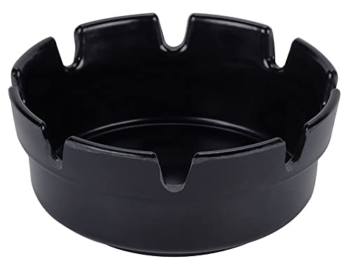 Valchemist Black Plastic Ashtrays For Cigarettes Indoor Outdoor Resturant Bar 4 Inch Diameter Bulk Pack Of 24 #TOP3