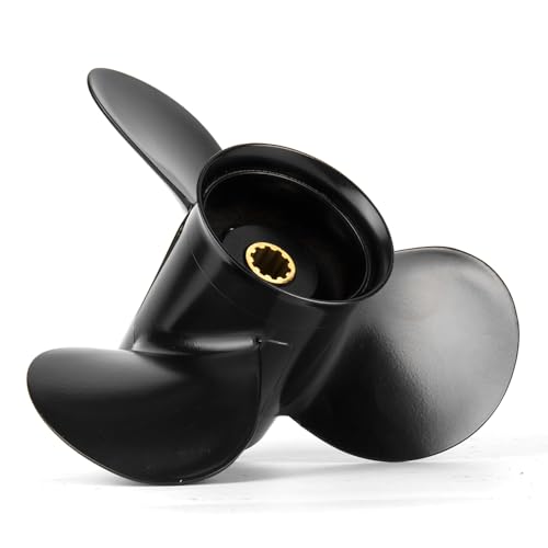JSPROP 9.9 x 14 Aluminum Outboard Boat Propeller for Tohatsu & Mercury Engines 25-30HP, 10 Spline Tooth, 349B64529-1, Compatible with Tohatsu & Mercury 25HP 30HP, RH by JSPROP - Used condition - Image 7
