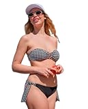 Bikini Mujer Bandeau Vichy - Dos Piezas - Ajuste Cómodo y Sujeción - Ideal para Playa Piscina Vacaciones Verano - Diseño Moderno