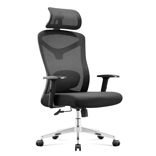 MARK ADLER Manager 2.6 ergonomiczne krzesło biurowe – krzesło biurowe – krzesło komputerowe z regulowanym podparciem lędźwiowym – krzesło obrotowe z funkcją przechylania – siatka – do 150 kg – czarne
