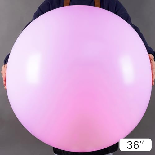 Image of PartyWoo Pink Balloons 4 pcs 36 Inch Extra Large Big Jumbo Giant Lilac Pastel Pink Purple Latex Helium Balloons for Graduation Baby Shower Wedding Butterfly Birthday Party Decorations Pink-Q04