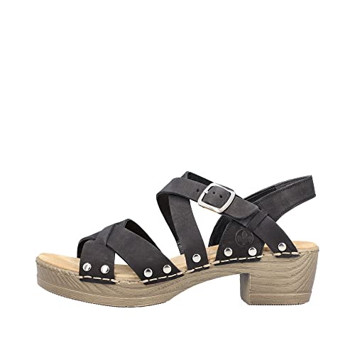 Rieker V6858, Sandali Donna, Nero, 41.5 EU
