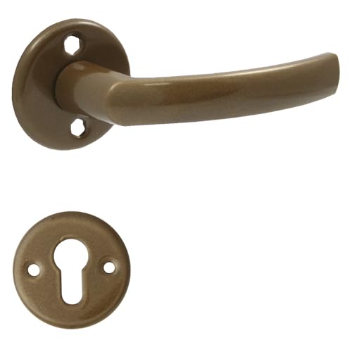 DOMINO BASIC PRO-R M3 - Picaporte (incluye ranura para cerradura), acabado en bronce