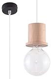 Classe energetica A++ - E. Sollux Lighting Milo - Lampadario in legno naturale