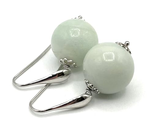 Boucles d'oreilles amazonite en argent 925 et véritables pierres de gemmes