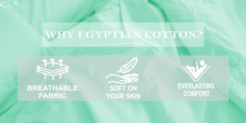 Image of Single Size Fitted Sheet- Egyptian Cotton 500 Thread Count Hotel Luxury 1 Piece Single Fitted Bedsheet- Fit Mattress Up to 12 inch- Extra Soft, Wrinkle Free, Breathable Sheet- Aqua Blue