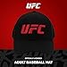 UFC Baseball Hat, 6 Panel Adult Flex Fit Active Sport Cap with Curved Brim, Black, One Size