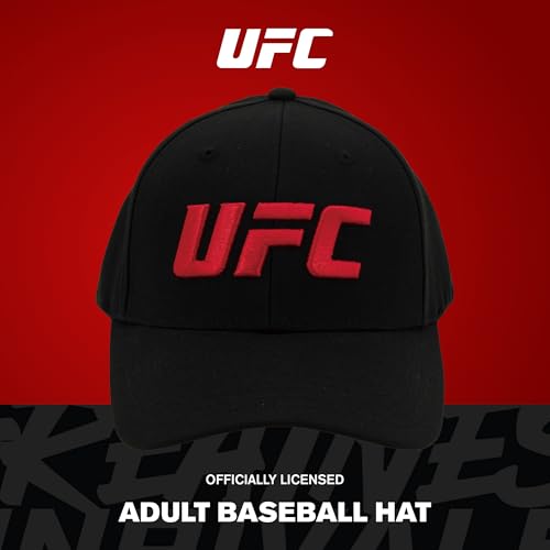 Image of Concept One Unisex Adult UFC Baseball Hat, 6 Panel Adult Flex Fit Active Sport Cap with Curved Brim