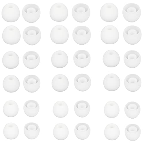 Image of Earbud Tips Soft and Comfortable Headphone Ear Tips Ear Bud Replacement Pieces Silicone Fit Most in-Ear Headphones,Inner Hole 3.8mm -5.5mm,18 Pairs White S /M /L Replacement Earbud Tips