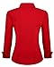 Esabel.C Womens Button Down Shirts Long Sleeve Regular Fit Stretch Work Blouse Red S
