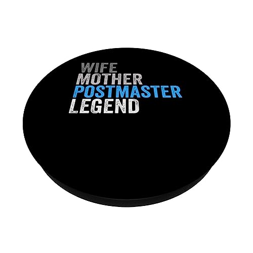 Wife Mother Postmaster Legend Funny Occupation Office PopSockets Swappable PopGrip, Black - Image 2
