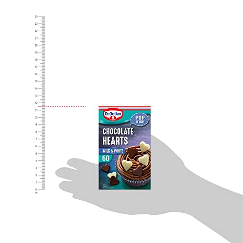 Dr. Oetker Chocolate Hearts Milk & White, 40g