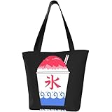 [YINGDAE] イチゴのかき氷 レディース キャンバス トートバッグ 買い物袋 手提げ袋 ショルダーバッグ ショッピングバッグ TTYO96