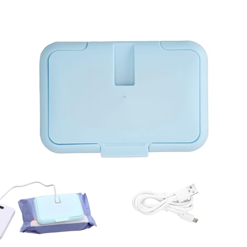 Baby Wipe Warmer, Constant Temperature Evenly Heating Portable USB Wet Wipe Heater for Babies Portable Wipe Warmer (Blue)