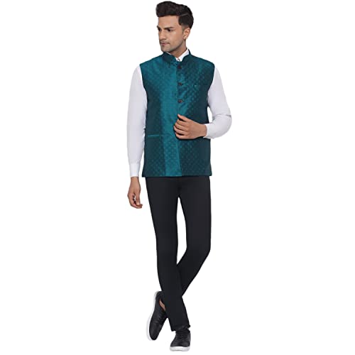 Image of Veera Paridhaan Men's Jacquard Printed Nehru Jacket