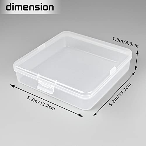 Image of DUOFIRE Plastic Box Organizer - Small Storage Containers, Square (5.2 x 5.2 x 1.3inch), 2 Pack for Beads, Jewelry and Small Items