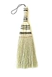 SN SKENNOVA Handcrafted Whisk Broom - Hanging Loop, Bamboo Handle & Sorghum Brush - Compact & Portable Cleaning Essential - Perfect for Surface Sweeping Driveways, Porches & Floor - 12 Inch