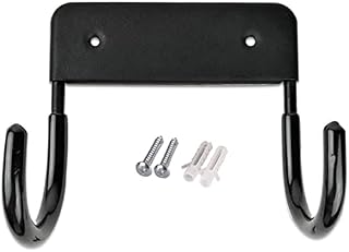 Ironing Board Hanger,Ironing Board Hanger Steel Wall Mount Ironing Board Storage Rack with Hooks Holder Accessories Black