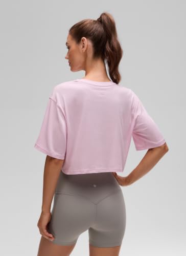 Image of CRZ YOGA Pima Cotton High Neck Crop T-Shirt