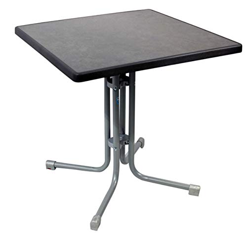 Preisvergleich Produktbild Klapptisch 70x70cm silber / schiefer Sevelitplatte