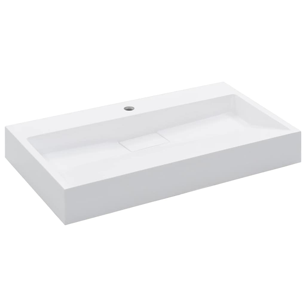 Lavabo de Resina Mineral para Baño o Aseo, Diseño Elegante y Atemporal, Fácil de Limpiar, Ideal como Lavabo Colgante o sobre Mueble, Incluye Materiales de Montaje