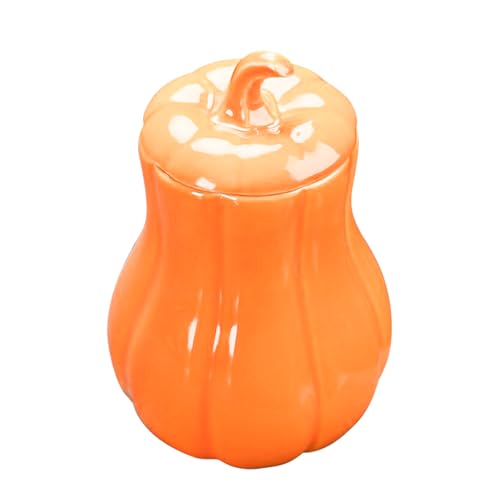 Tarro De Caramelos Calabaza Con Tapa,Cuenco Para Té En Hojas De Halloween | Ceramica Para Coleccionistas Salon Cocina Dormitorio Otoño