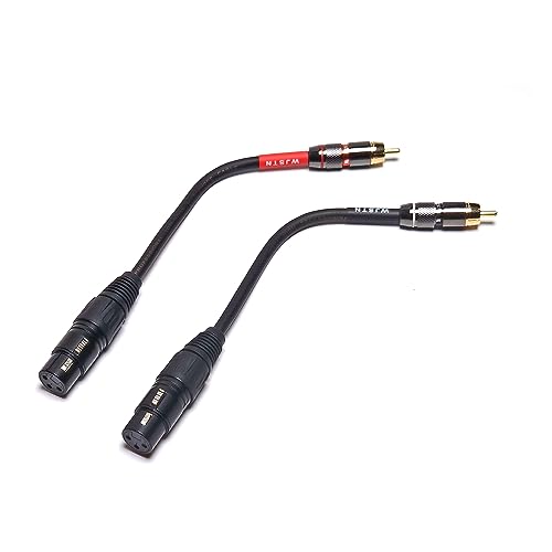 WJSTN XLR to RCA Adapter - XLR Female to RCA Male, 6 inches, 2Pack HiFi Audio Unbalanced