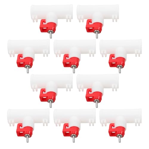 ifundom 10Pcs Automatic Poultry Waterer with Dual Head Ball Valve Easy Clean Chicken Drinking Nipples for Efficient Hydration Chicken Saving for Poultry Farming
